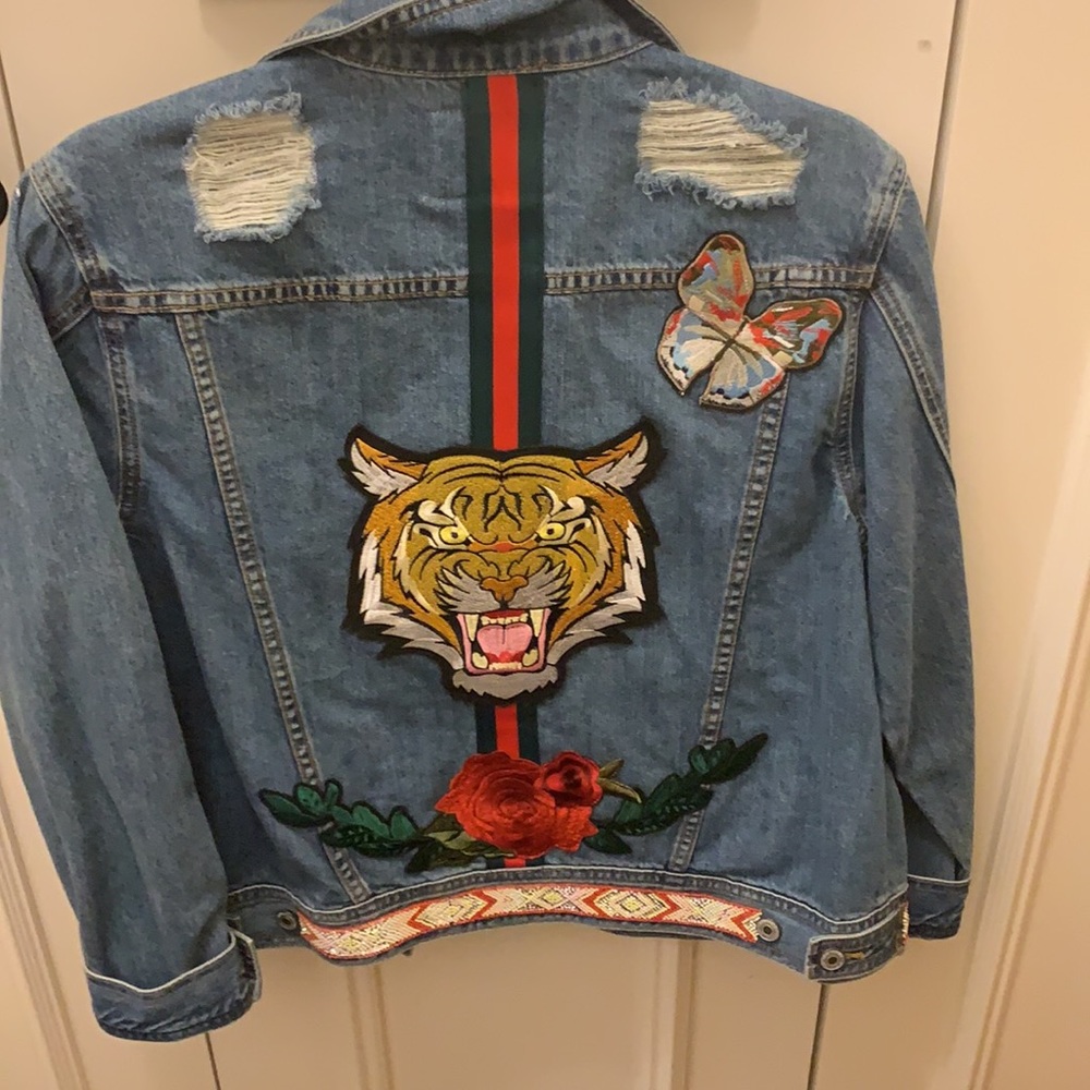 Custom Jean Jacket Sewn With Patches - image 5